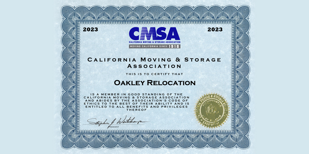 Oakley Relocation Earns California-Leading Industry Re-Certification